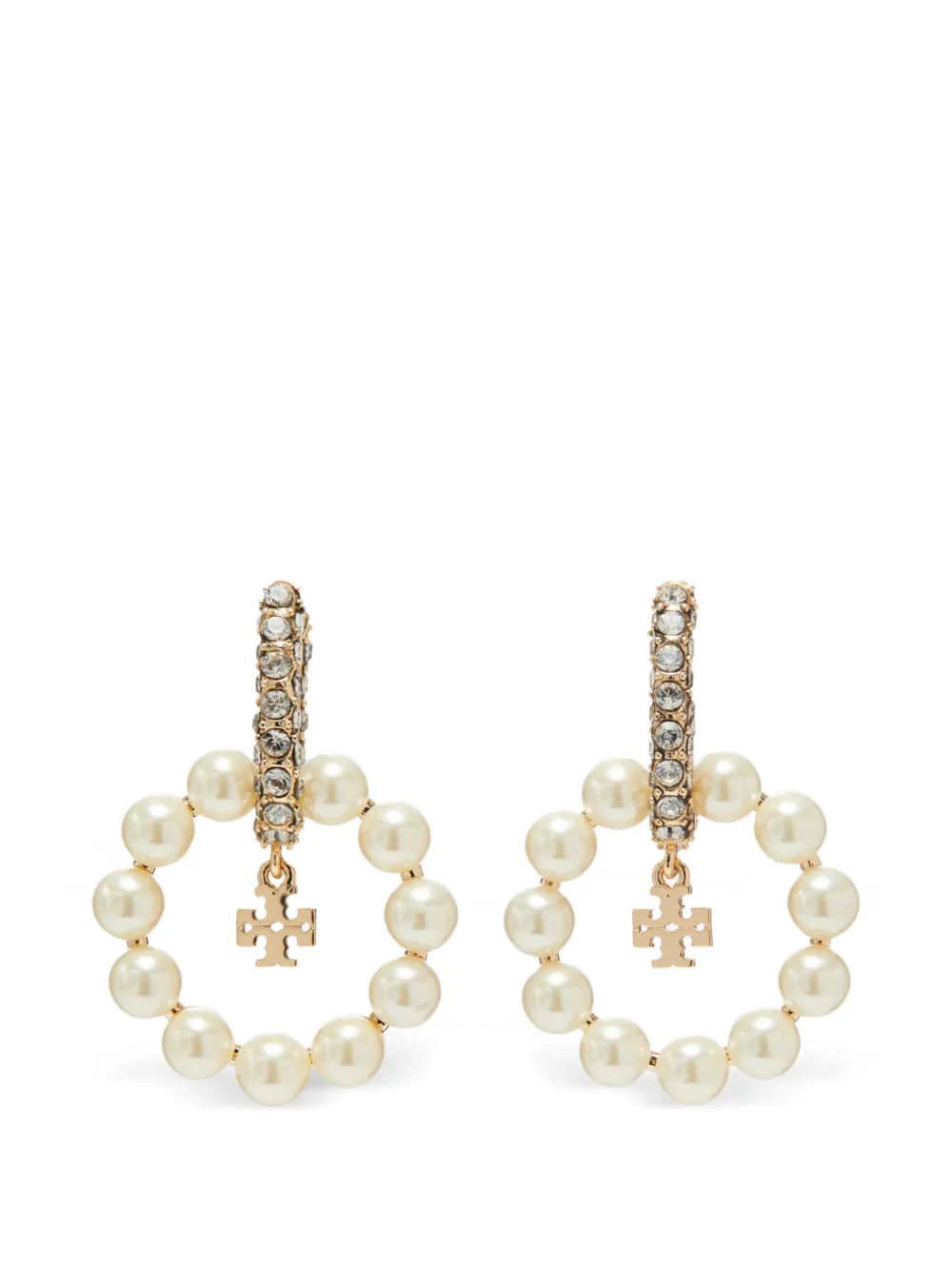 Tory Burch Moondance pearl hoop earrings - Gold