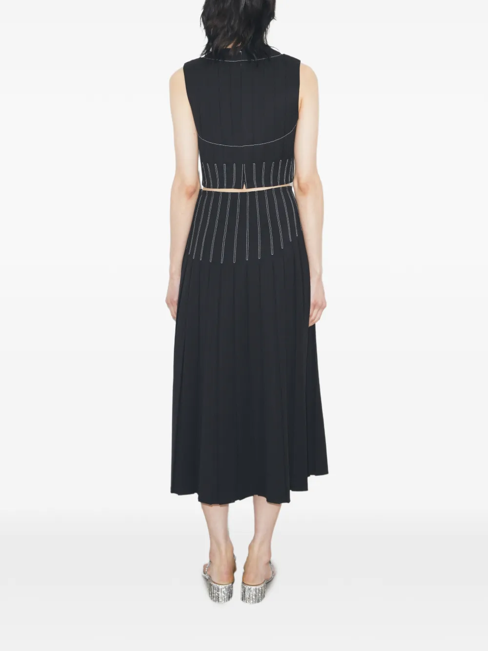 Tory Burch Wollen twill plooirok Zwart