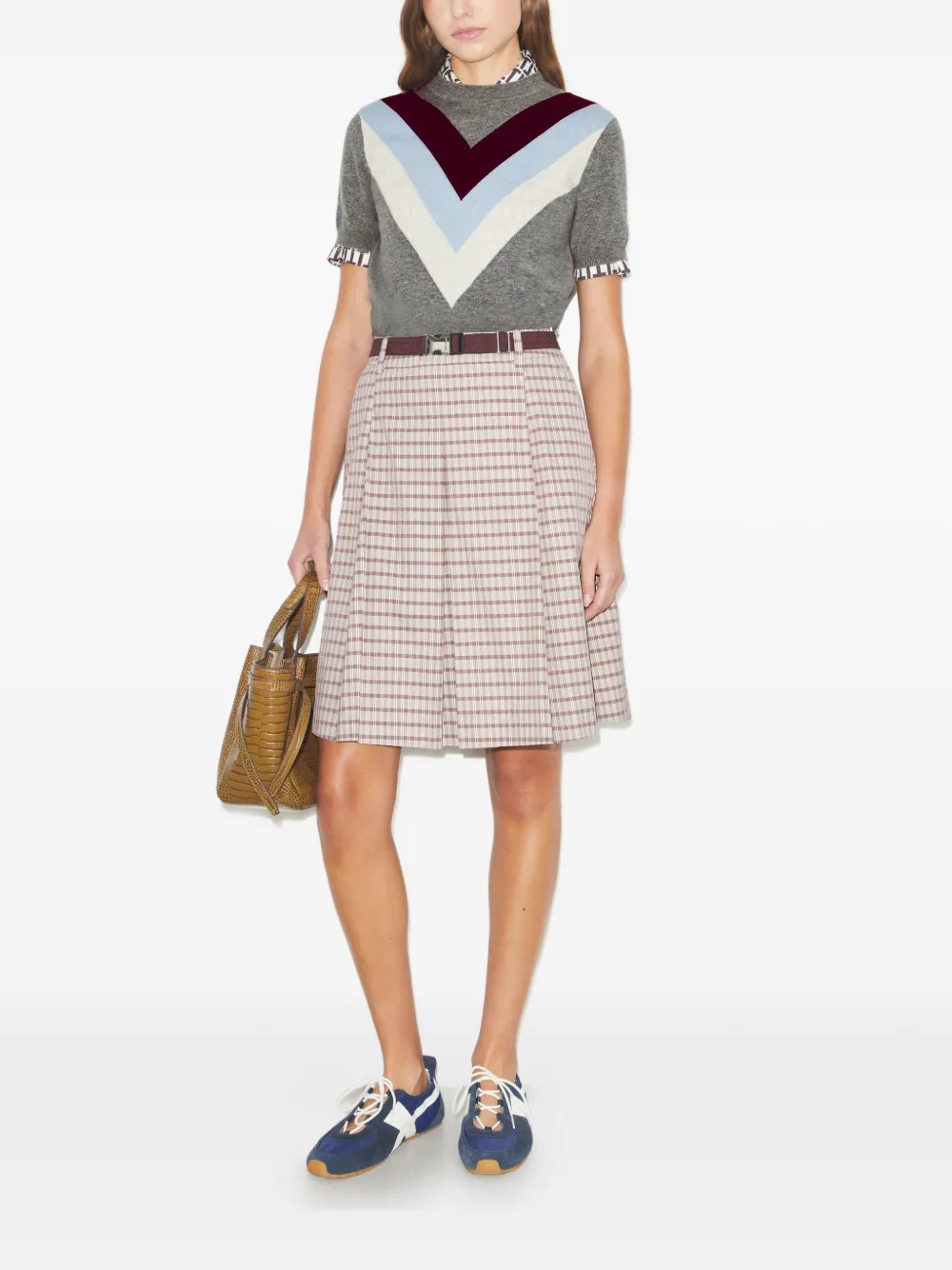  Tory Burch Chevron Wool Top - Grey 
