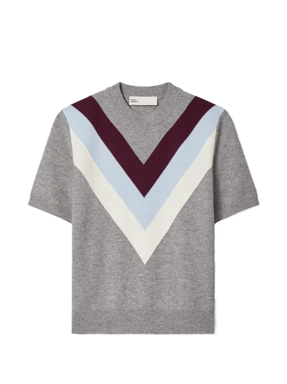 Tory Burch Chevron wool top - Grau