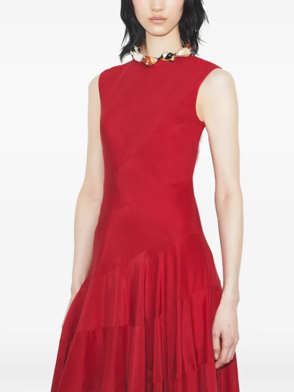 tory burch flared cotton silk dress TORY BURCH Flared cotton and silk-blend voile midi dress