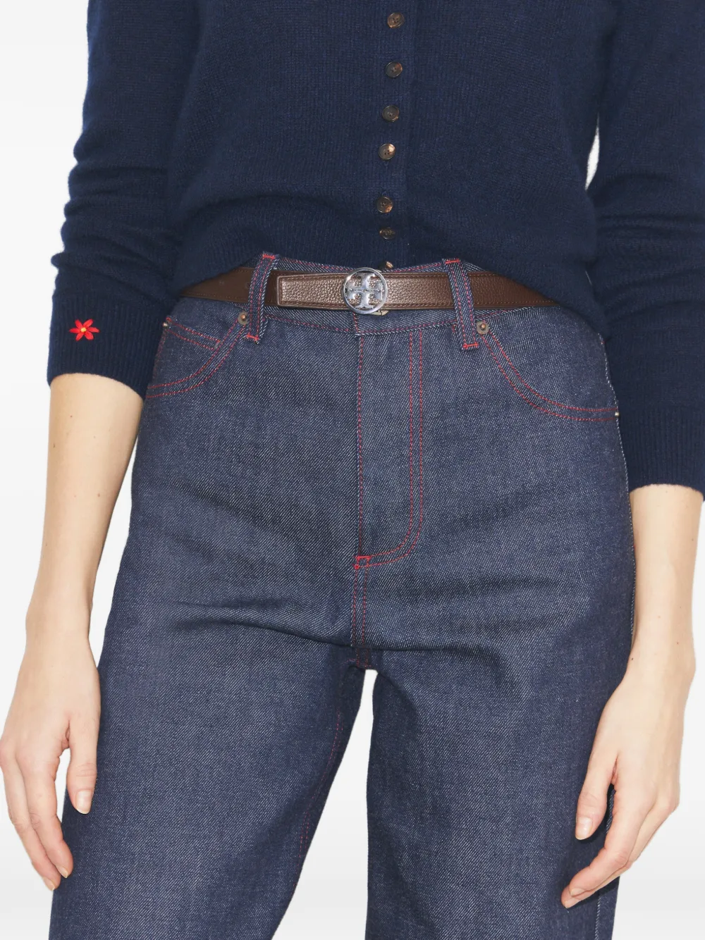 Tory Burch 1" Miller omkeerbare riem Bruin