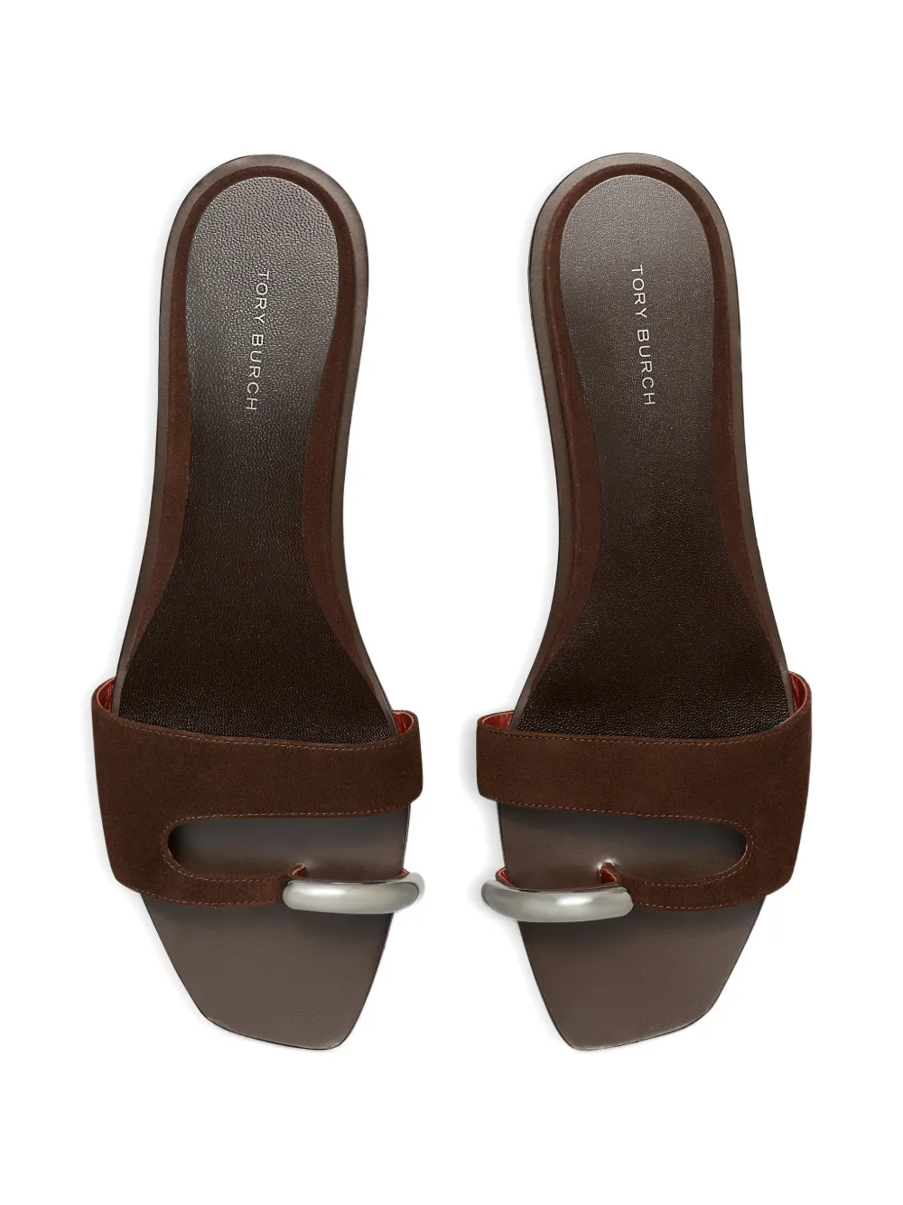 Tory Burch Geperforeerde slippers Bruin