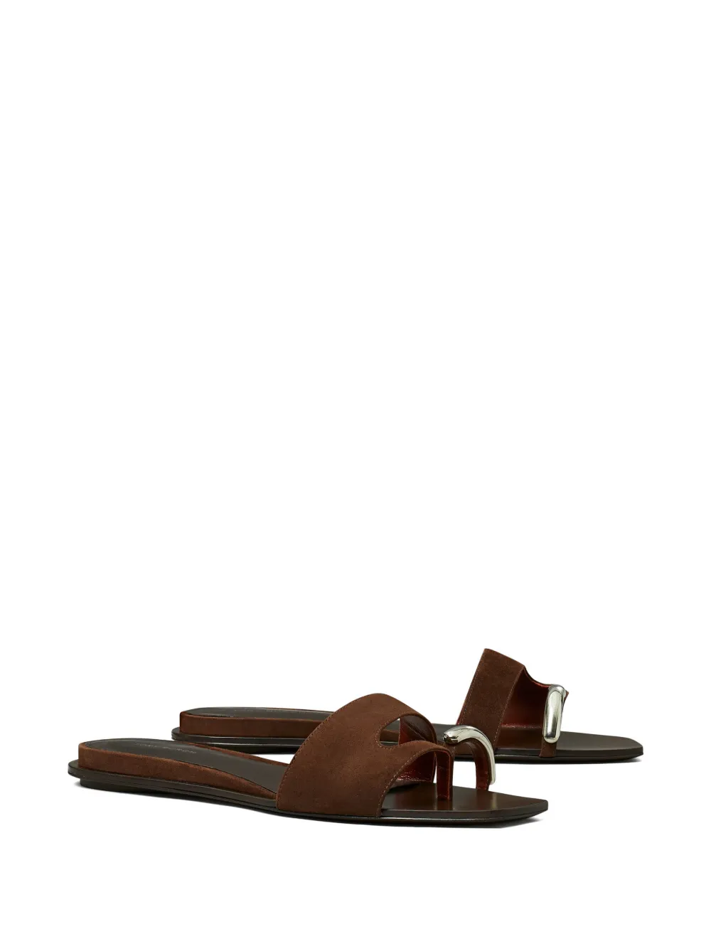 Tory Burch Geperforeerde slippers Bruin