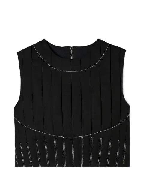 Tory Burch wool twill pleated top