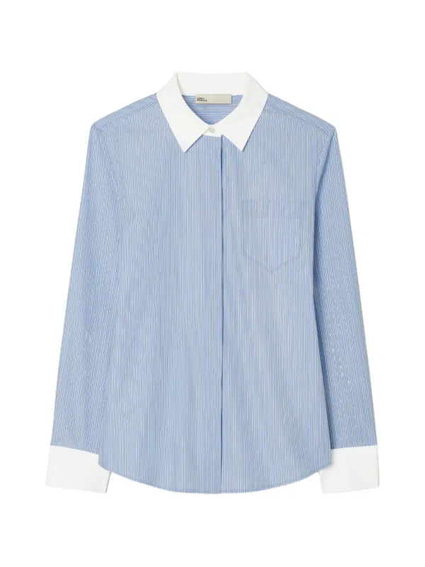 Tory Burch Striped Button-down Shirt in Blue