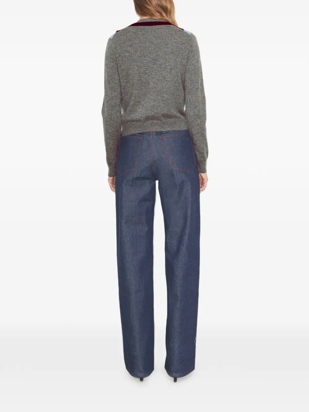  Tory Burch Chevron Wool Cardigan - Grey 