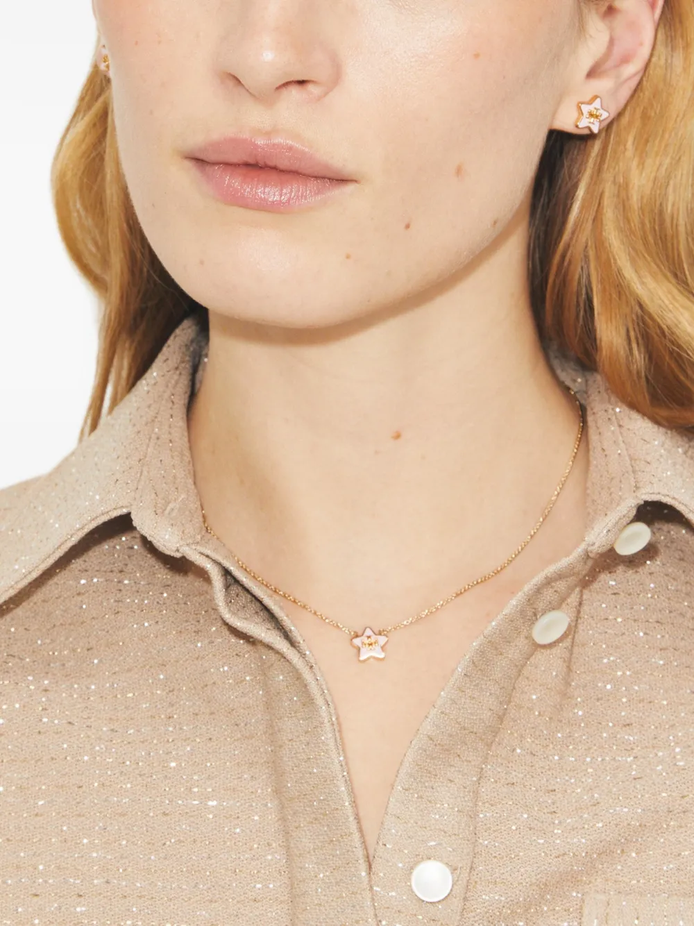  Tory Burch Forget Me Not Enamel Stud Earrings - Gold 