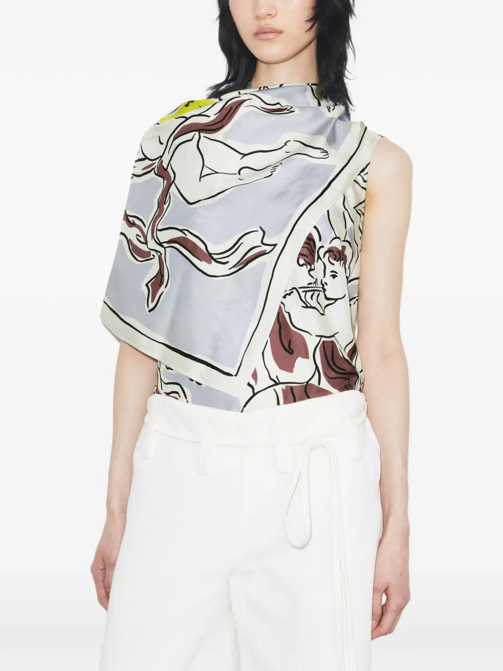 Tory Burch Zijden cape top met print Paars