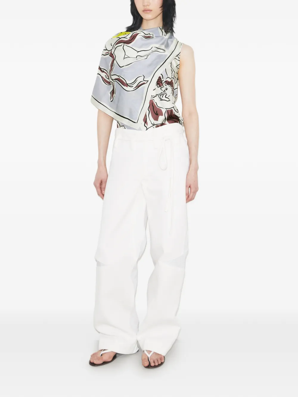Tory Burch Zijden cape top met print Paars