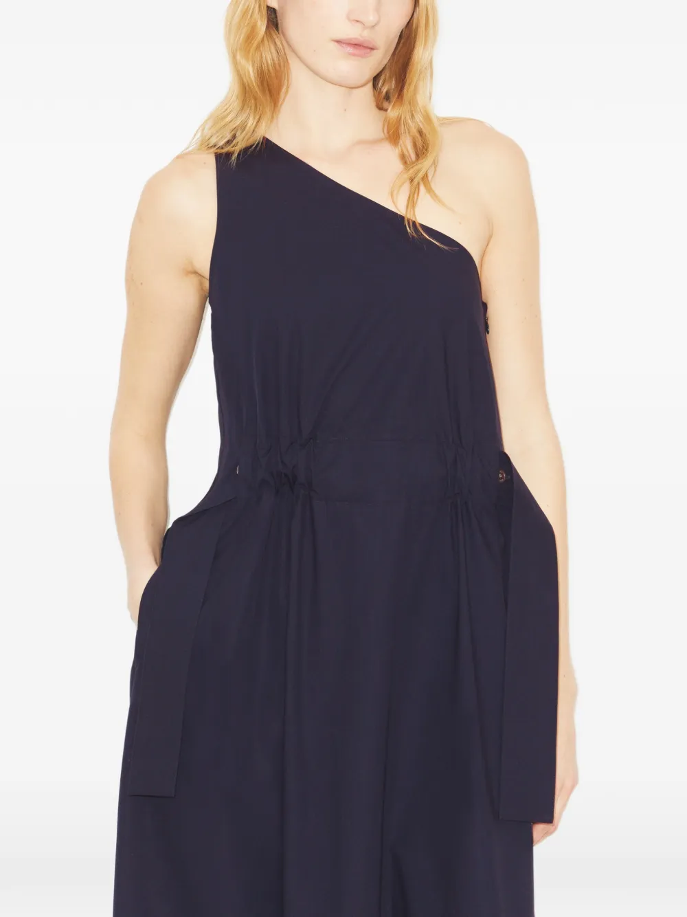 Tory Burch Asymmetrische jurk met ceintuur Blauw