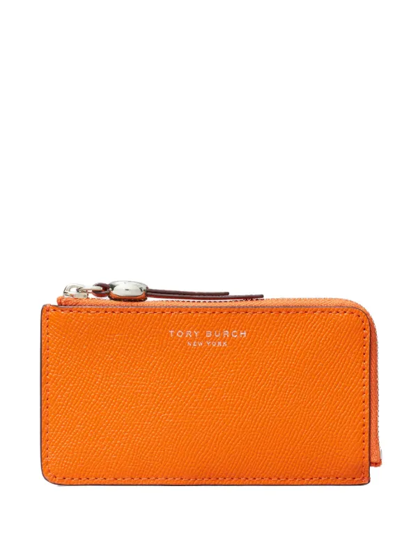 Tory Burch Romy Zip Card Case in Orange