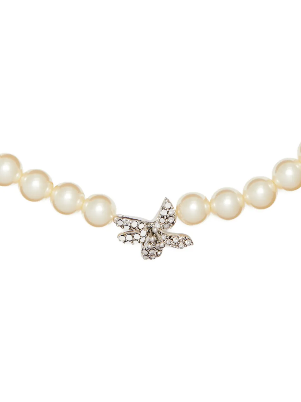 Moondance Pavé Flower Pearl Necklace