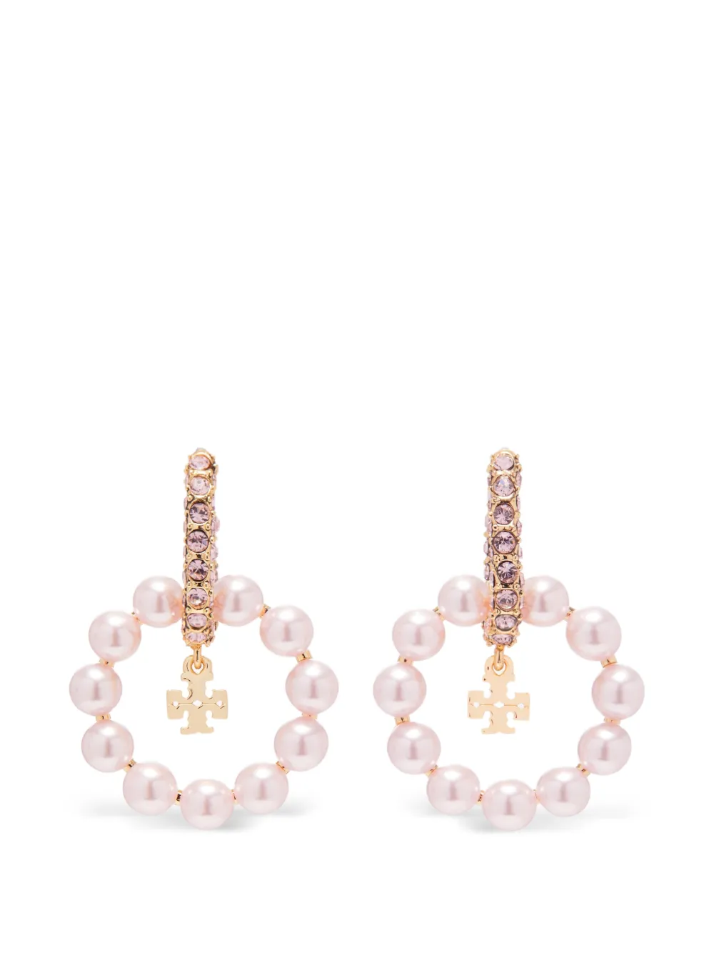 Tory Burch Moondance pearl hoop earrings - Oro