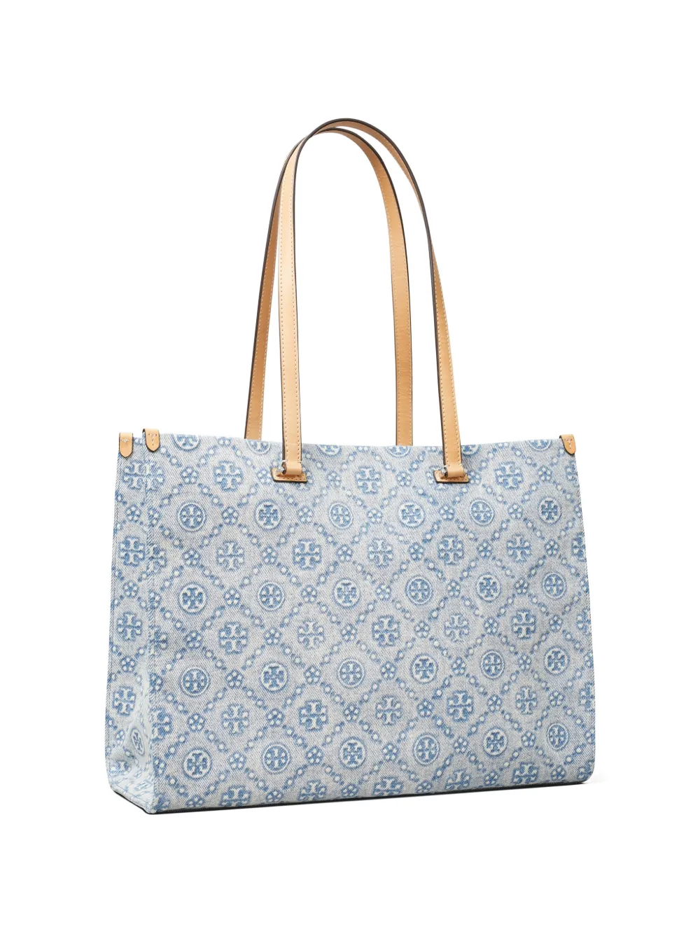  Tory Burch T Monogram Denim Tote Bag - Blue 