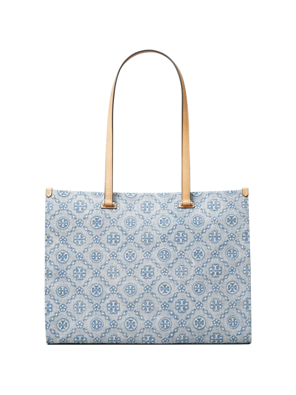 Tory Burch T-monogram Denim Tote In Blue