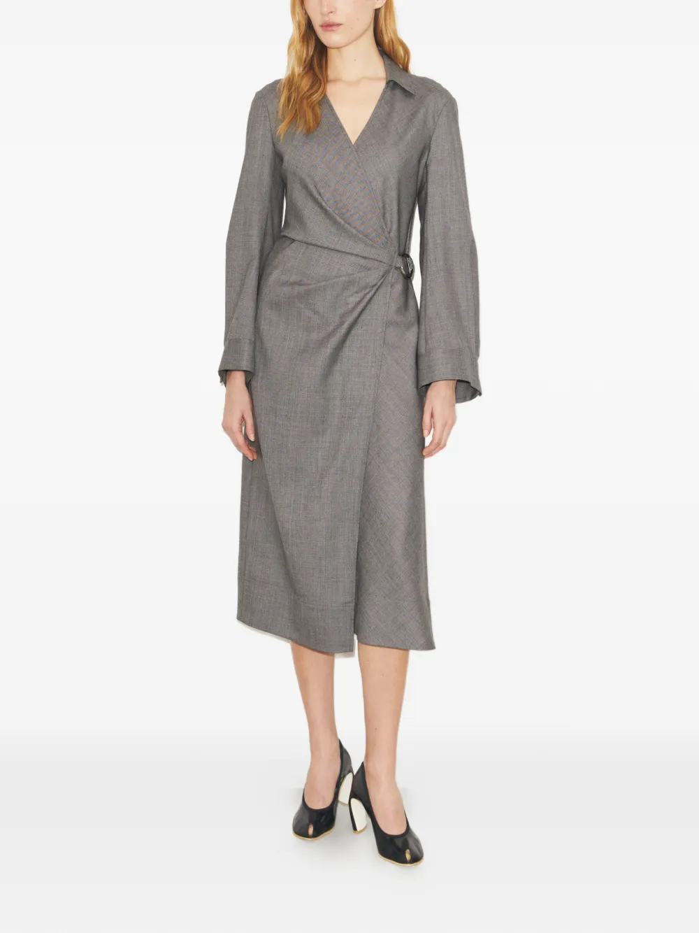 Tory Burch Wollen wikkeljurk Grijs