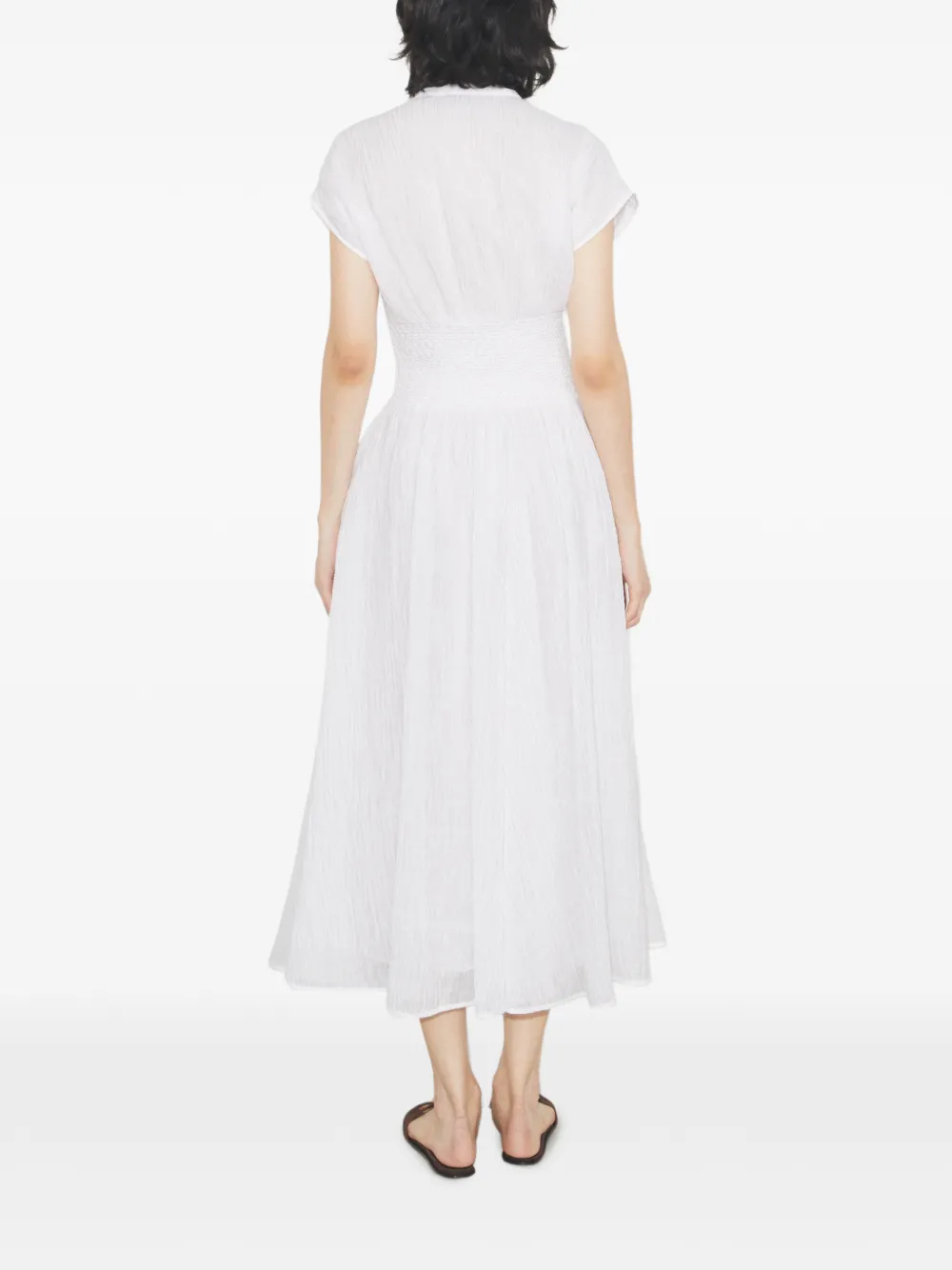 V-neck linen dress