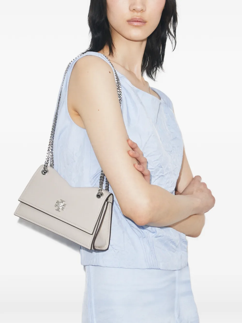 Tory Burch Kira mini-schoudertas met draaislot Grijs
