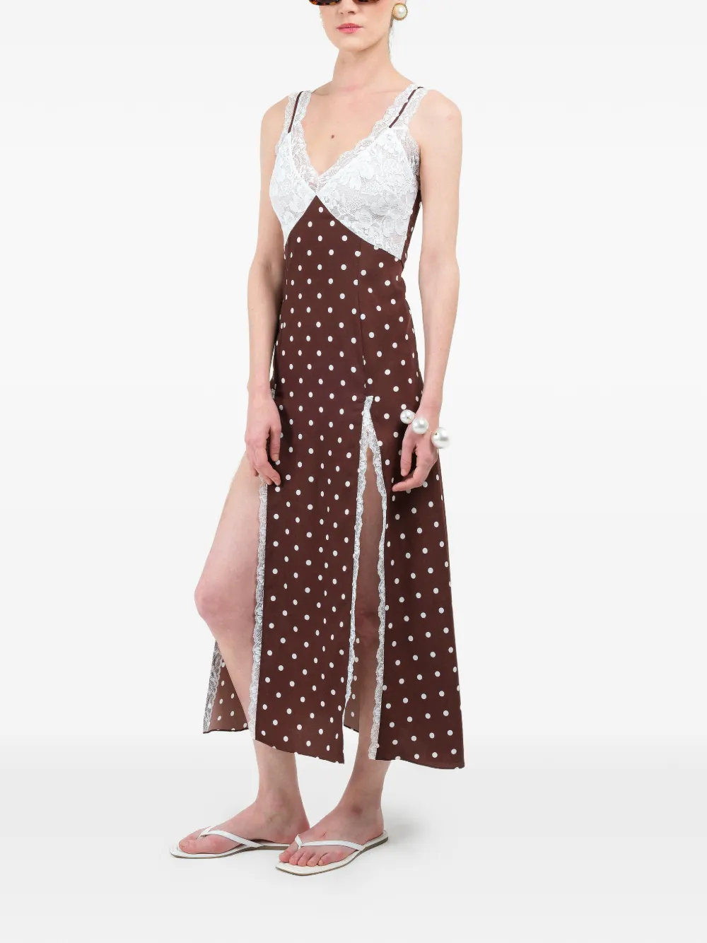 Polka-Dots Lace Maxi Dress