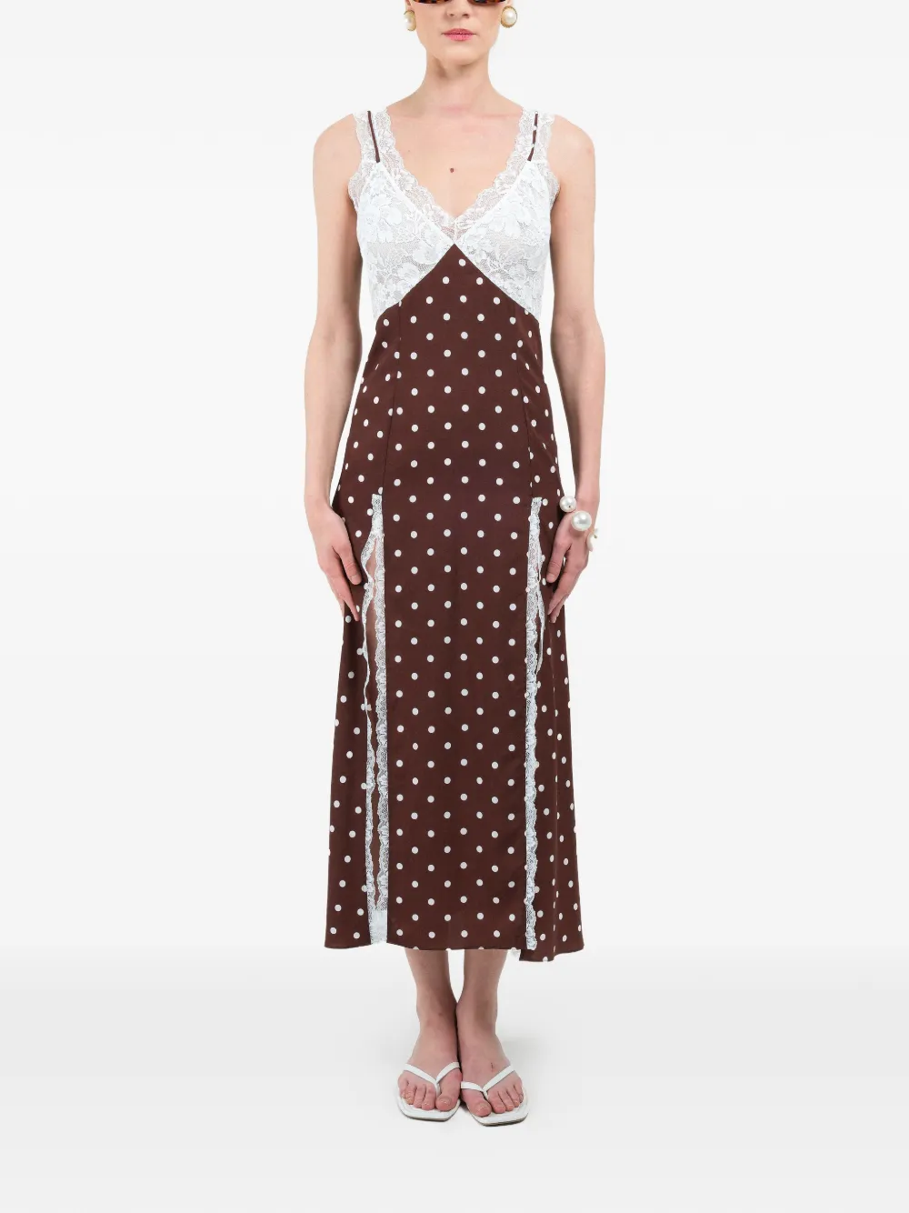 Polka-Dots Lace Maxi Dress