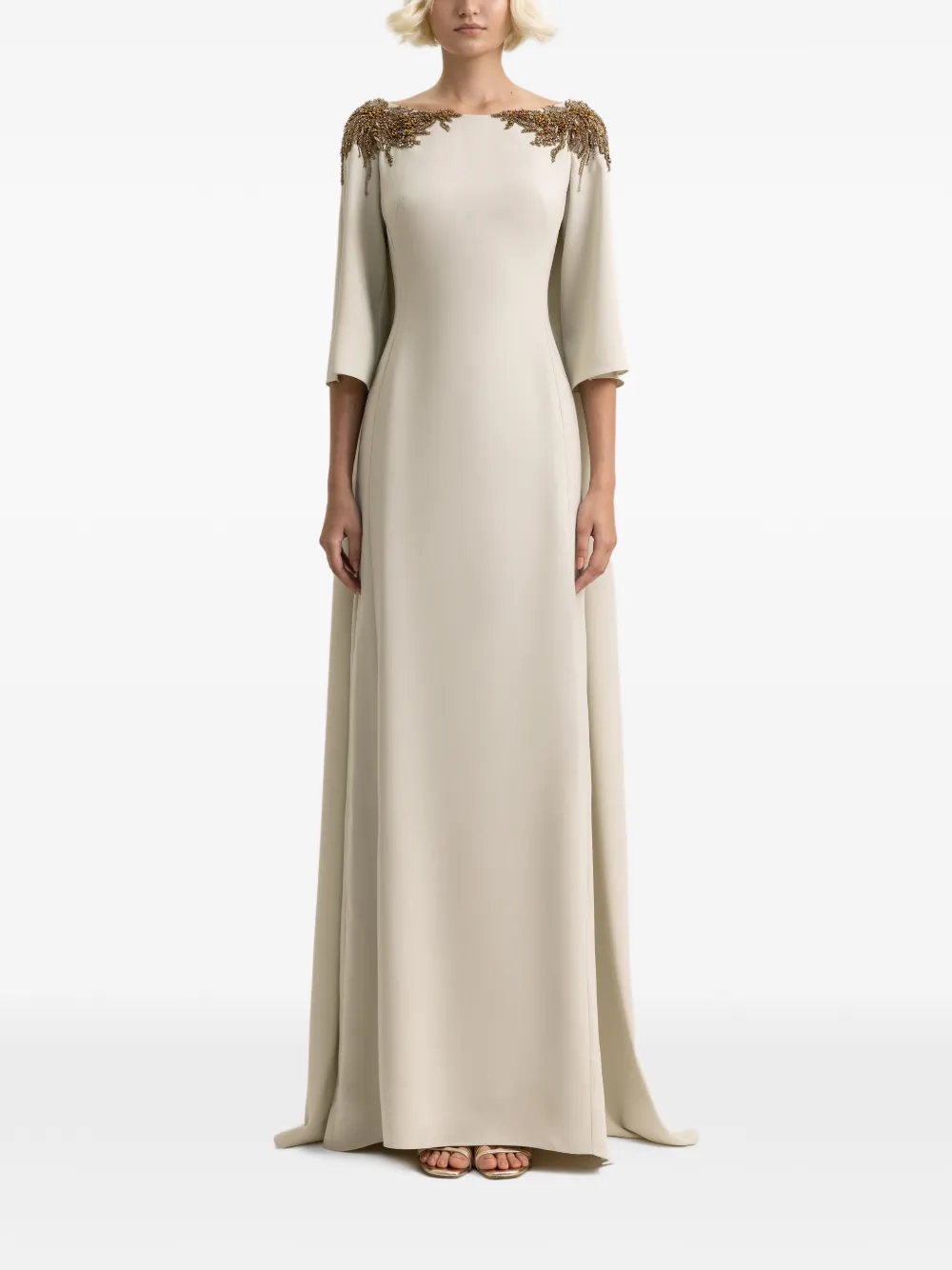 Gemy Maalouf Abito lungo con decorazione - Toni neutri