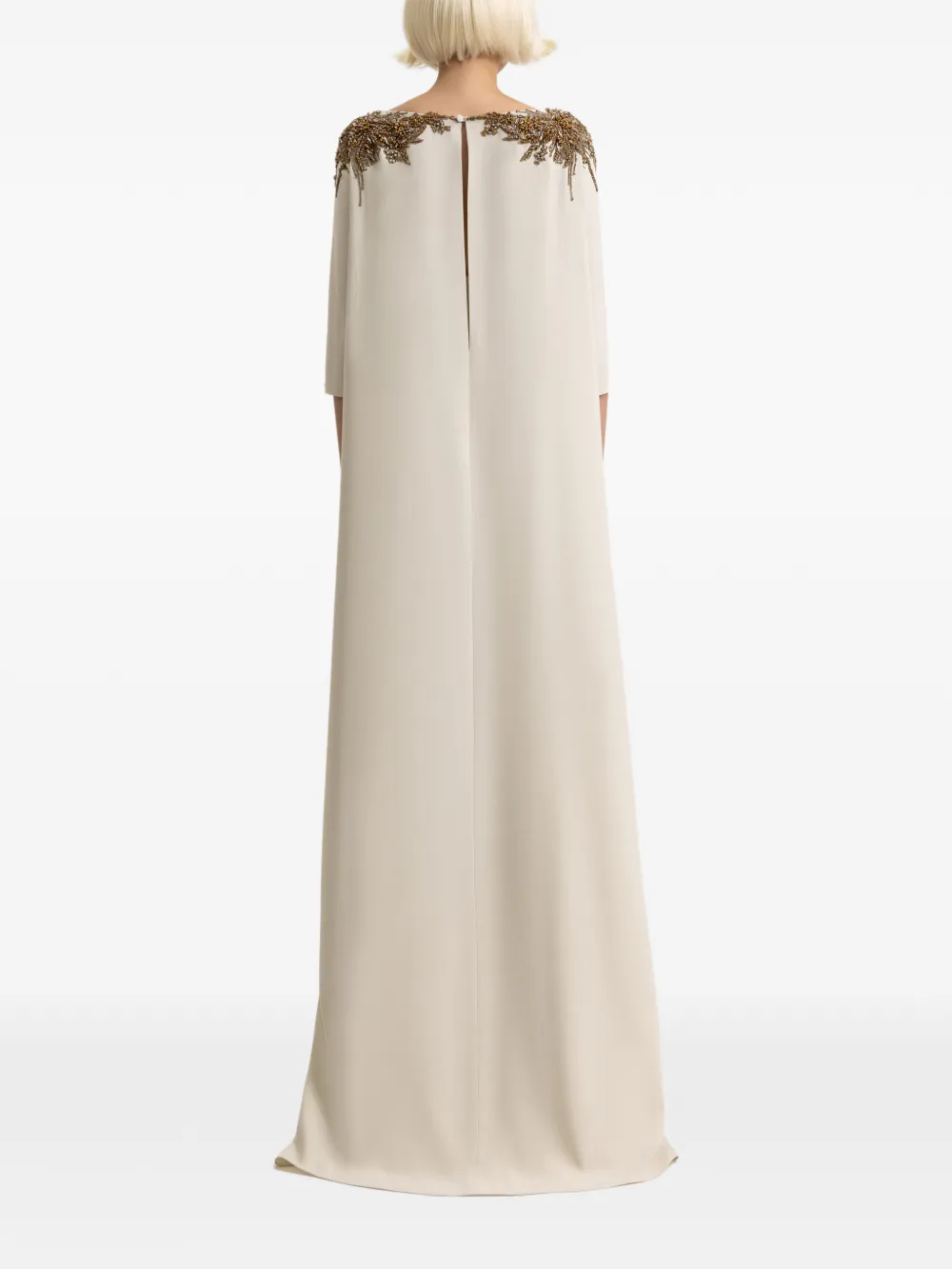 Gemy Maalouf Verfraaide maxi-jurk Beige