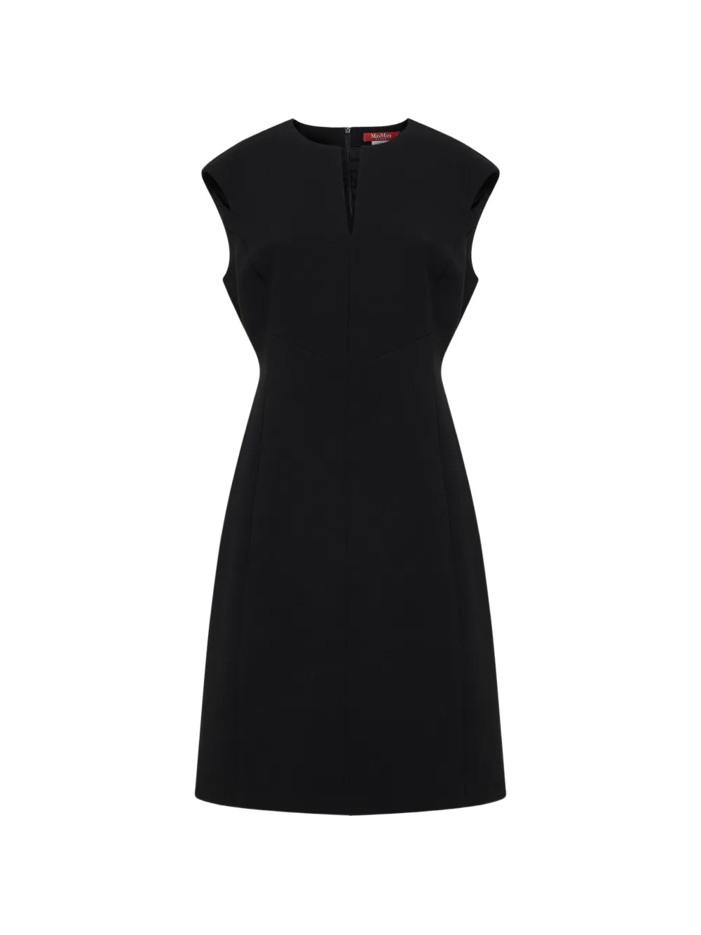Max Mara Giunto V-notch cap-sleeves dress - Nero