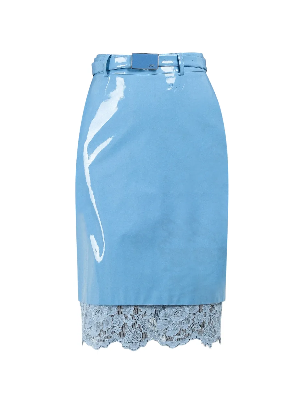 Rowen Rose lace belt midi skirt - Blu