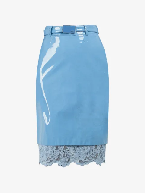 Rowen Rose lace belt midi skirt