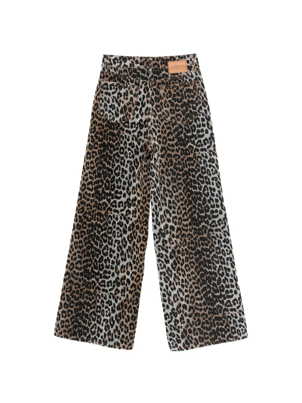 GANNI Broek met luipaardprint Bruin