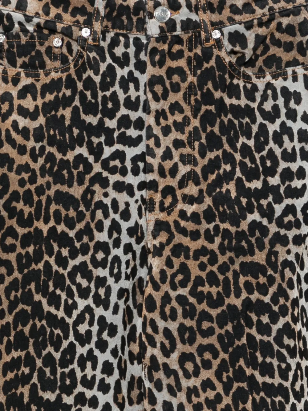 GANNI Broek met luipaardprint Bruin
