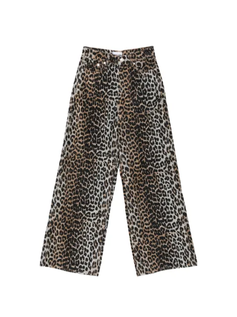 GANNI pantalones con estampado de leopardo