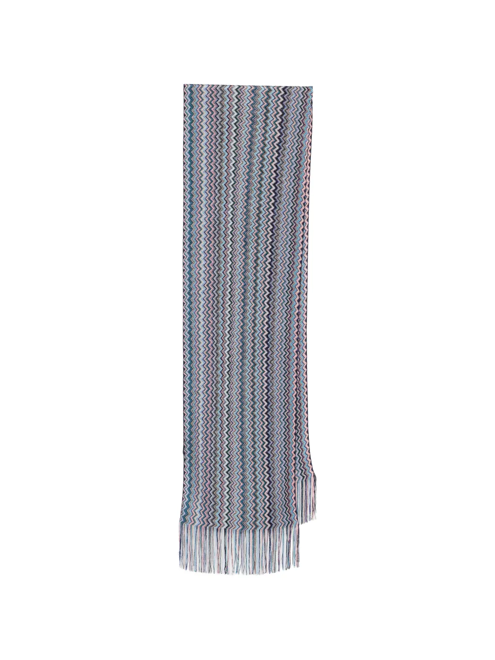 Missoni Foulard con frange e motivo a zigzag - Blu