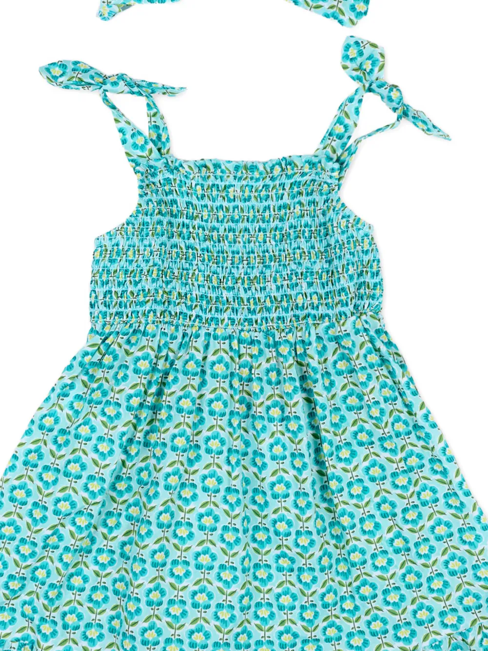 Mayoral Gesmockte jurk met bloemen Blauw