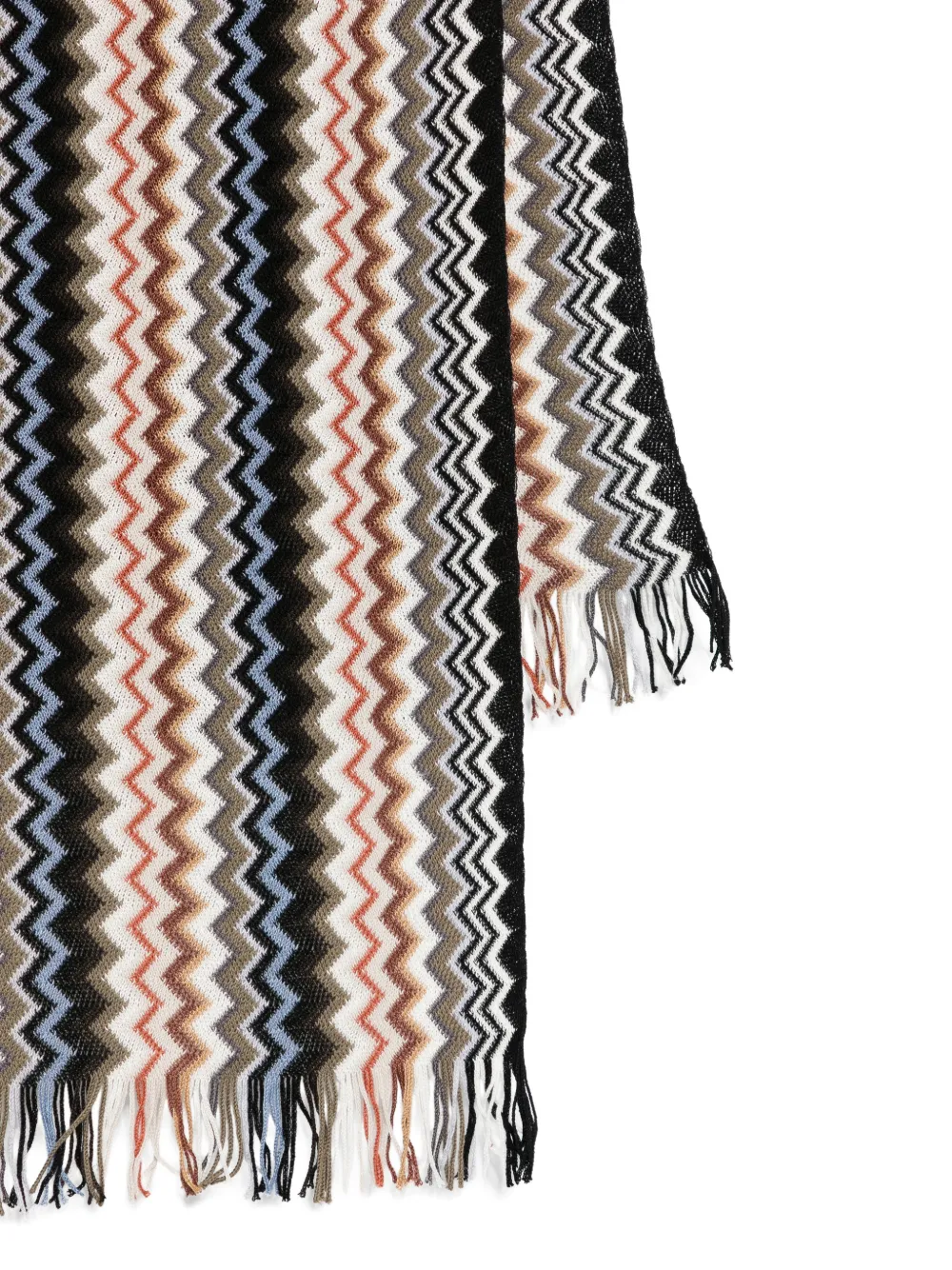  Missoni Chevron Fringed Scarf - Black 