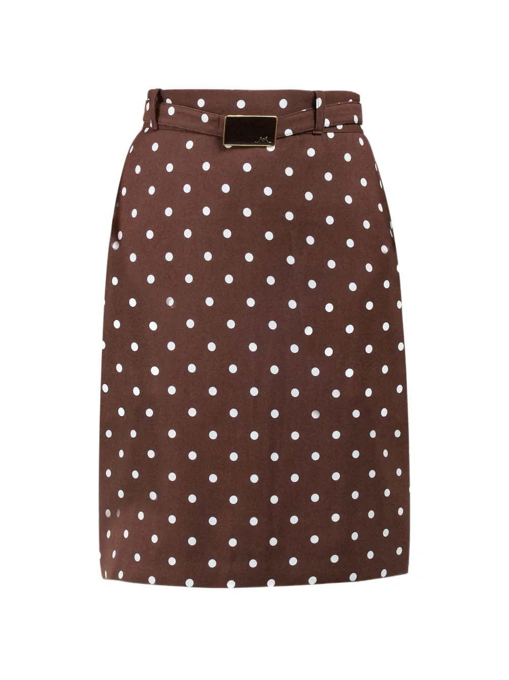 Rowen Rose polka-dots belted midi skirt - Marrone