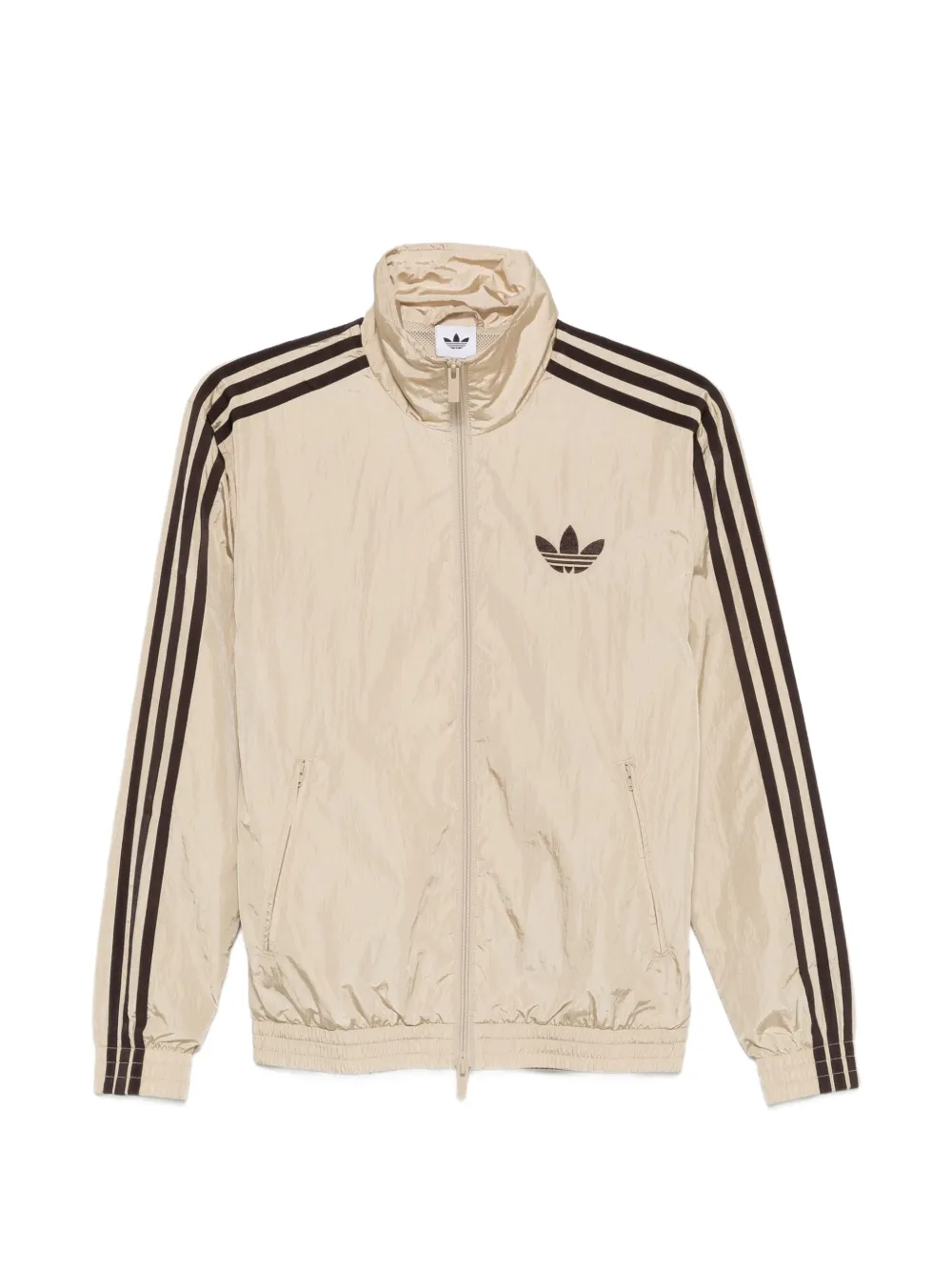 adidas logo-embroidered track jacket - Nude