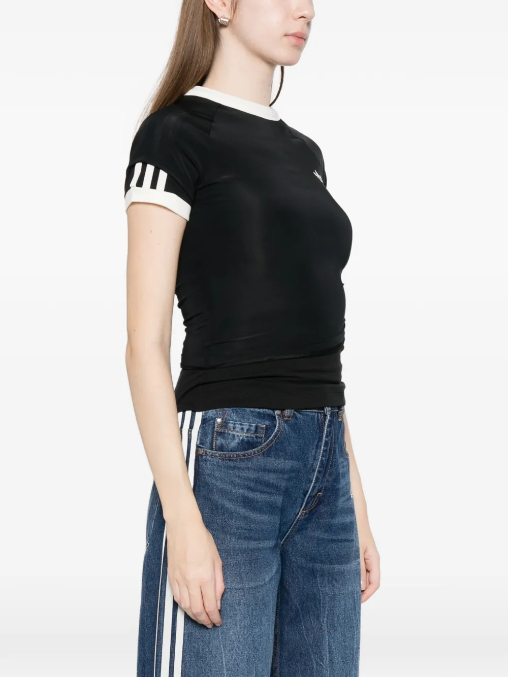 adidas T-shirt met drie strepen Zwart