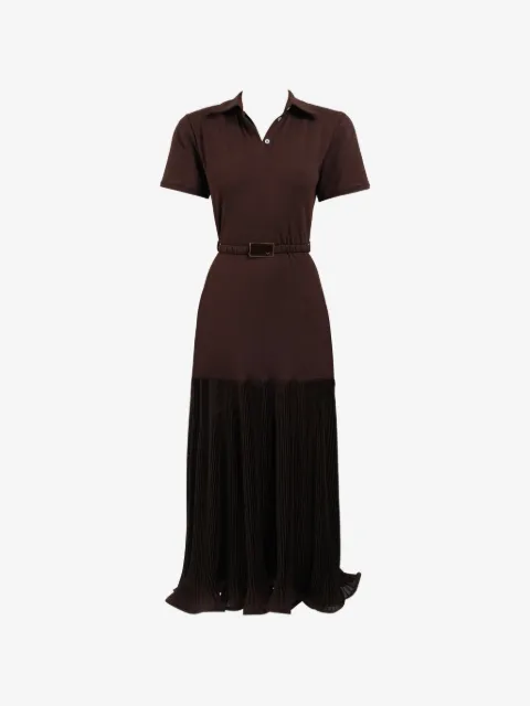 Rowen Rose pleated maxi polo dress