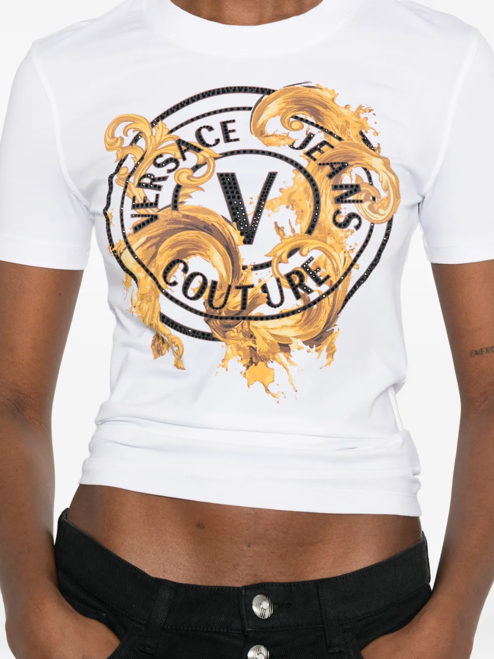 Versace Jeans Couture T-shirt met grafische print Wit