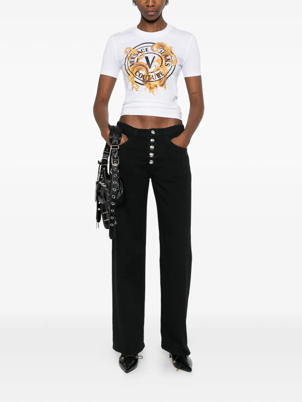 Versace Jeans Couture T-shirt met grafische print Wit