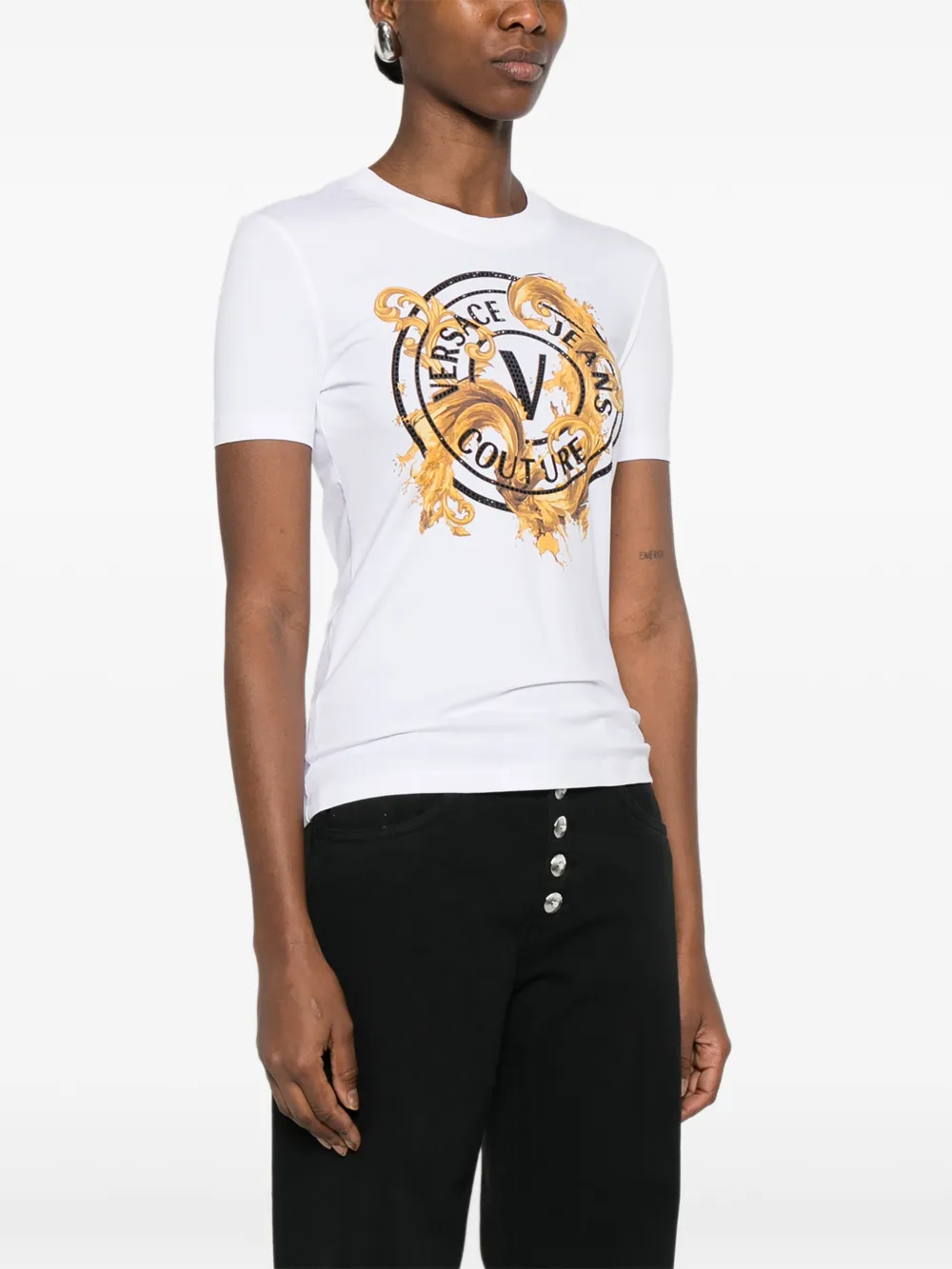 Versace Jeans Couture T-shirt met grafische print Wit