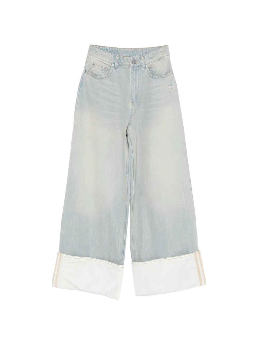 adidas cuffed light denim trousers - Blu