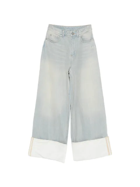 adidas cuffed light denim trousers