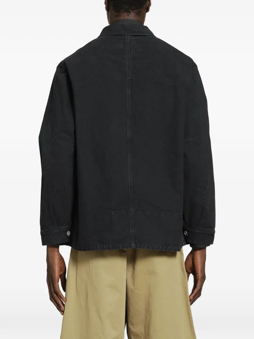 Comme des Garçons Homme Katoenen shirtjack met opgestikte zak Zwart
