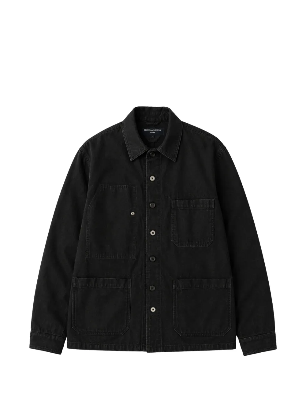 Comme des Garçons Homme patch-pocket cotton overshirt - Nero