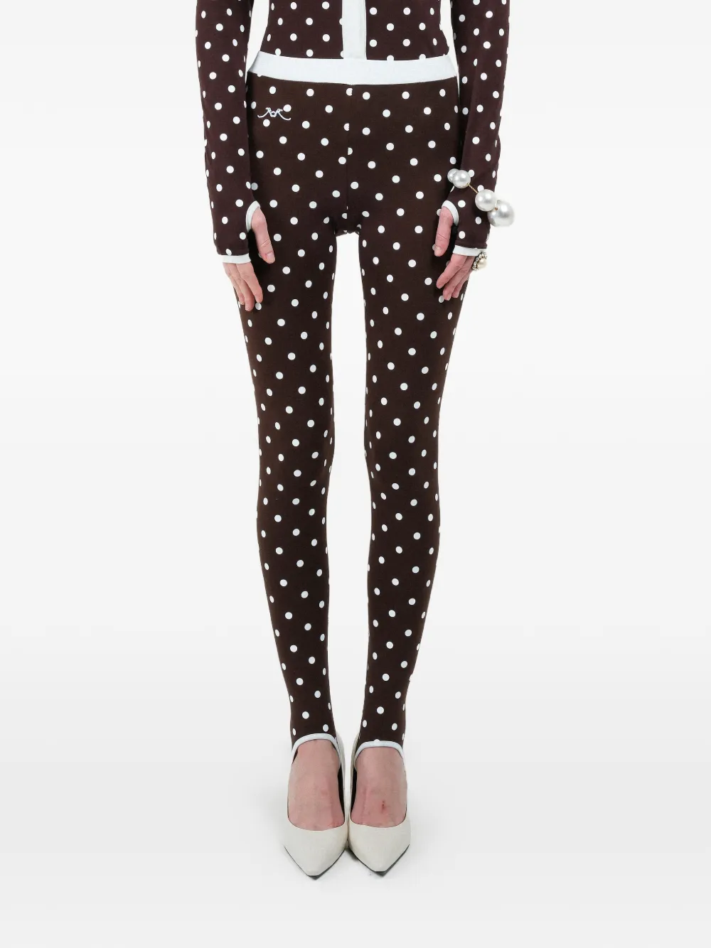 Rowen Rose polka-dots leggings - Marrone