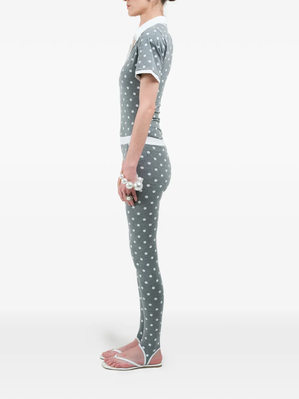 Rowen Rose Legging met stippen Grijs