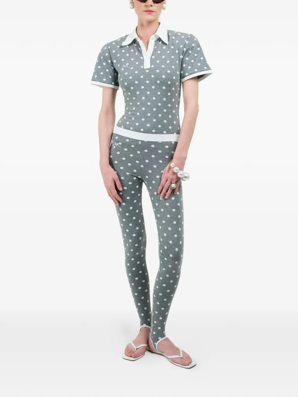  Rowen Rose Polka-dot Leggings - Grey 